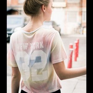 Brandy Melville Tie Dye New York Cropped Tee