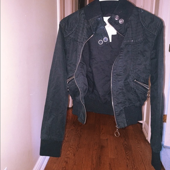 Black cropped Moto jacket