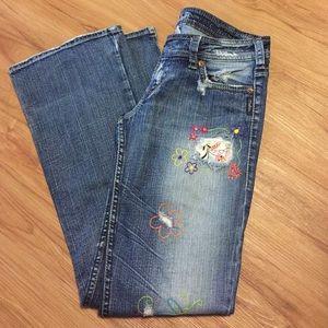 Silver Tuesday jeans with flowers and butterflies