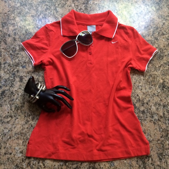 Bright red nike polo