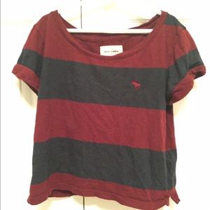 Maroon/navy blue crop top from Abercrombie&Fitch