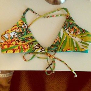 Midori pineapple print bikini top