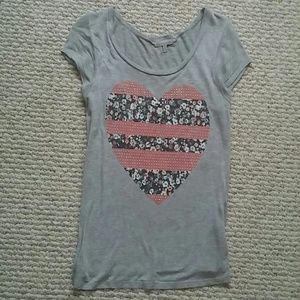 Charlotte Russe Floral Heart Shirt
