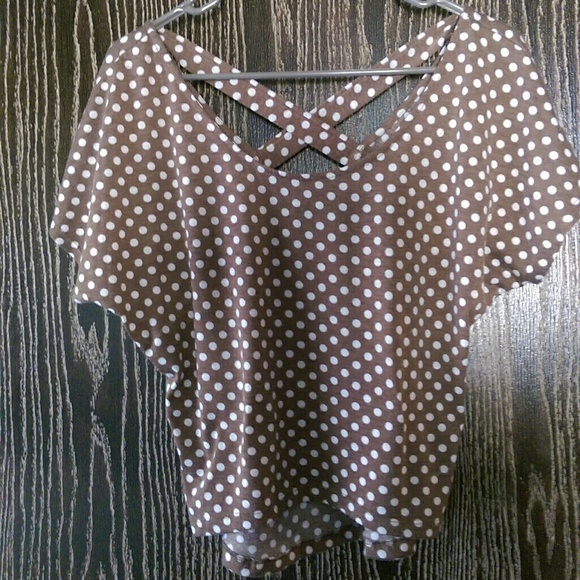 Brown polka dots shirt