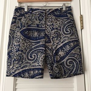JCrew paisley Bermuda short, size 00