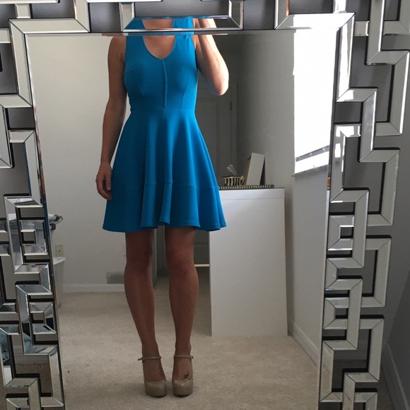 Teal Fit & Flare Party Dress - Picture 4 of 4