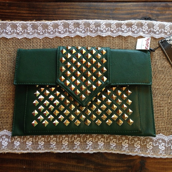 Teal Studded Clutch