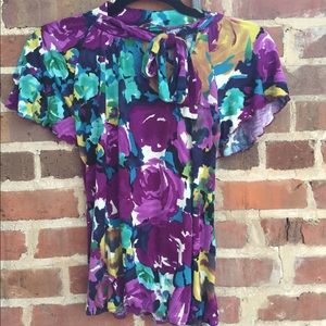 Floral top with open back