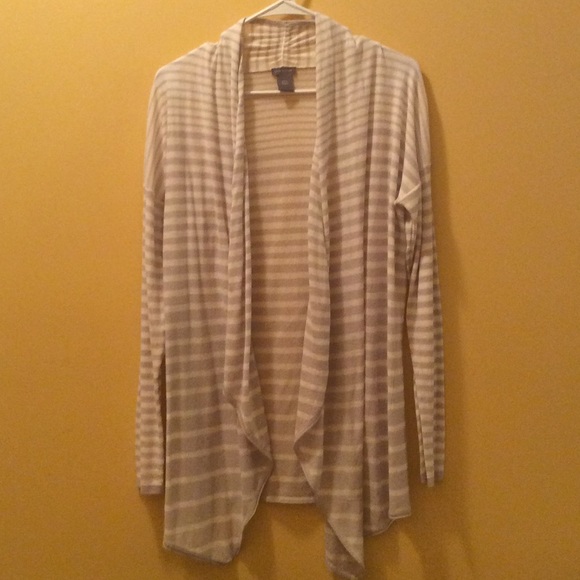 Beautiful gray and white striped sweater
