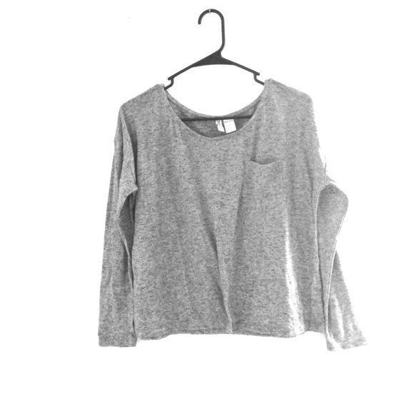 Gray and black long sleeve top