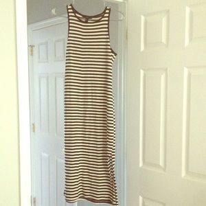 Cream and black long dress