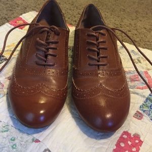 Aldo Brown Leather Oxford Shoes