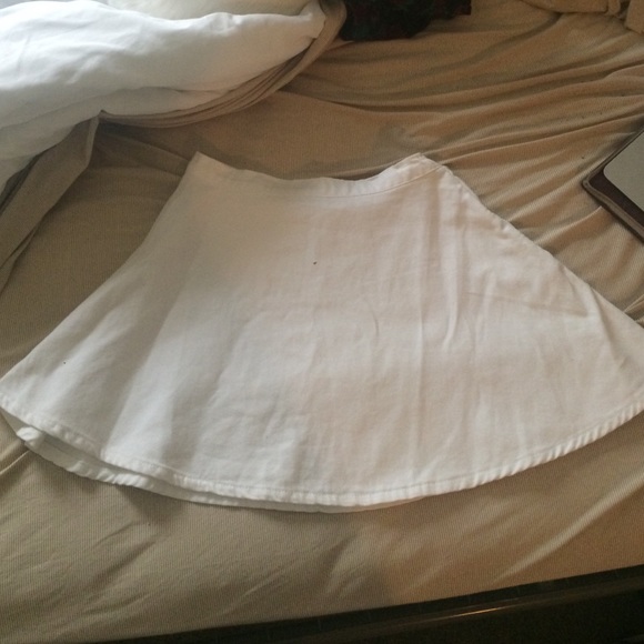 American Apparel White Denim Circle Skirt - Picture 1 of 3