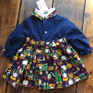 1970's 2T baby dress with farmer print