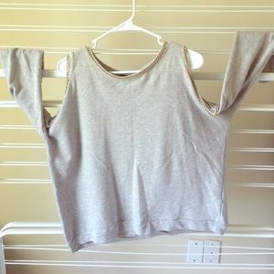 Cold Shoulder Chained Sweatshirt