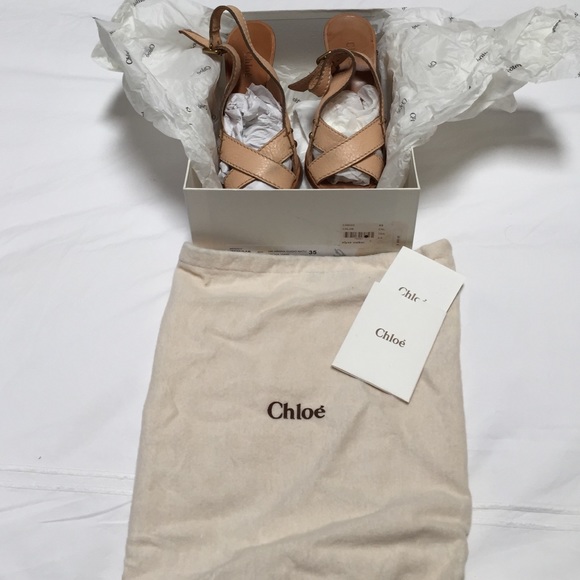 Chloe sling back nude shoes with box and dust bag - Picture 3 of 4