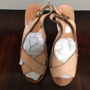 Chloe sling back nude shoes with box and dust bag