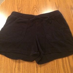Black terry cloth shorts