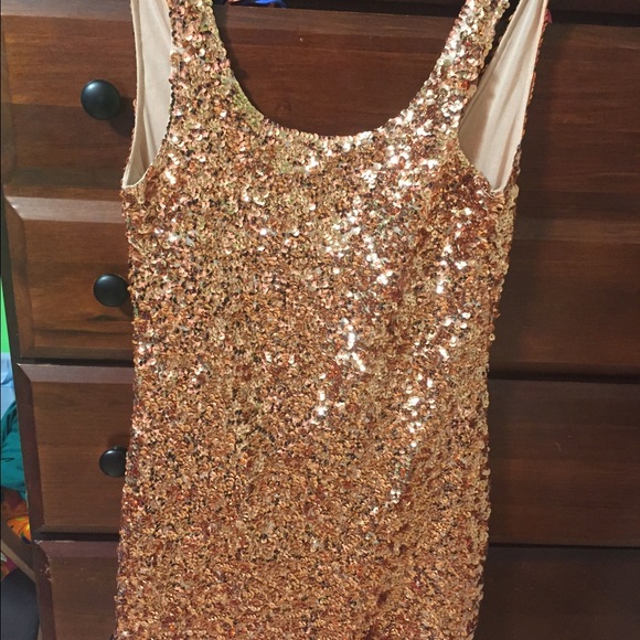 Sequin rose gold dress