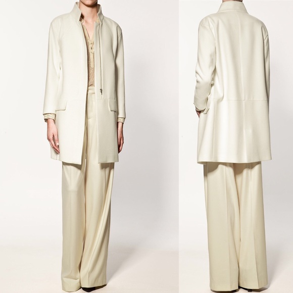 Off white Zara Zip-up Coat