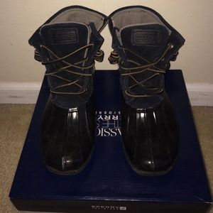 Black sperrys duck boots