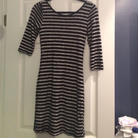 Black & White Stripped Bow Dress