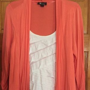 Two piece blouse coral and white