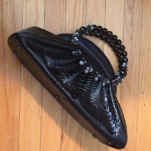 Crock Patent/gemstone hand made lined w/pocket