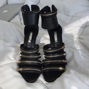 BCBG scrappy zipper heels