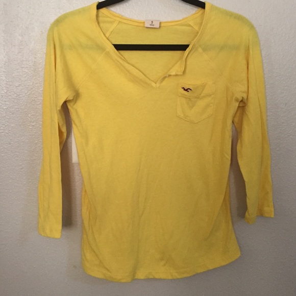 Bright Yellow Hollister Shirt