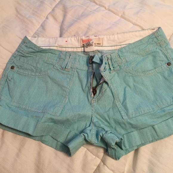 Garage turquoise pin stripped shorts