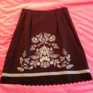 Ann Taylor - Loft Brown Knee Length Skirt - 10P