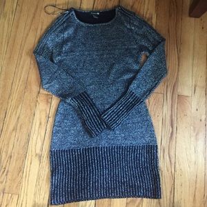 Silver and black sweater dress