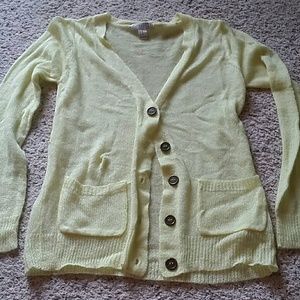 Yellow cardigan