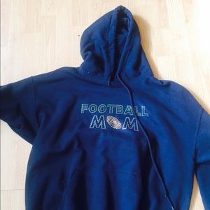 Black new Football mom hoodie in rhinestones