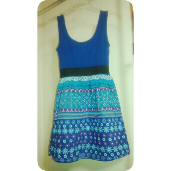 Blue Floral Xhilaration Dress