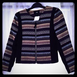 Patterned zippered blazer/jacket