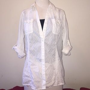 White Button Down Top