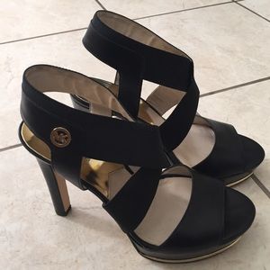 Michael Kors Meadow Platform Black Leather Pumps