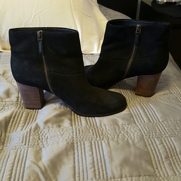 Black suede cole haan nike air high heel booties