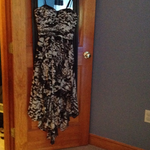 Arden B black and white high-low dress