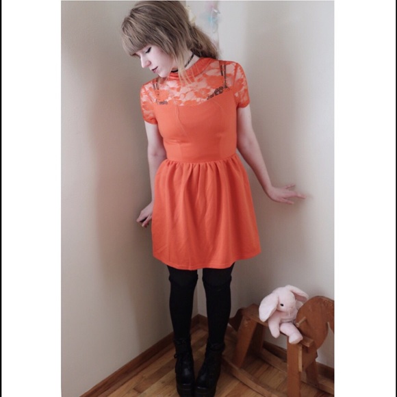 blood orange autumn dress