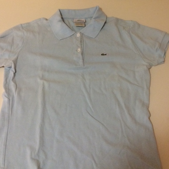 Baby blue Lacoste collard shortsleeve