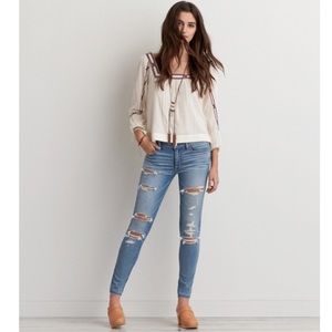 AEO destroyed, super stretch, jeggings.