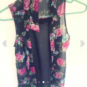 Sheer floral tank