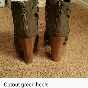 Cutout green heels