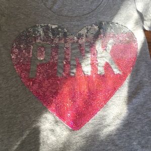Pink Victoria secret grey t-shirt