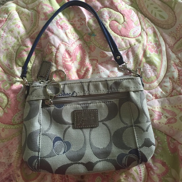 Mini coach purse in navy blue