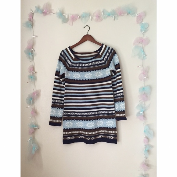 geometric sweater dress