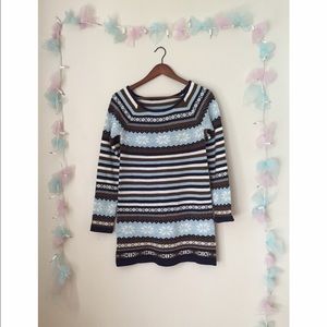 geometric sweater dress